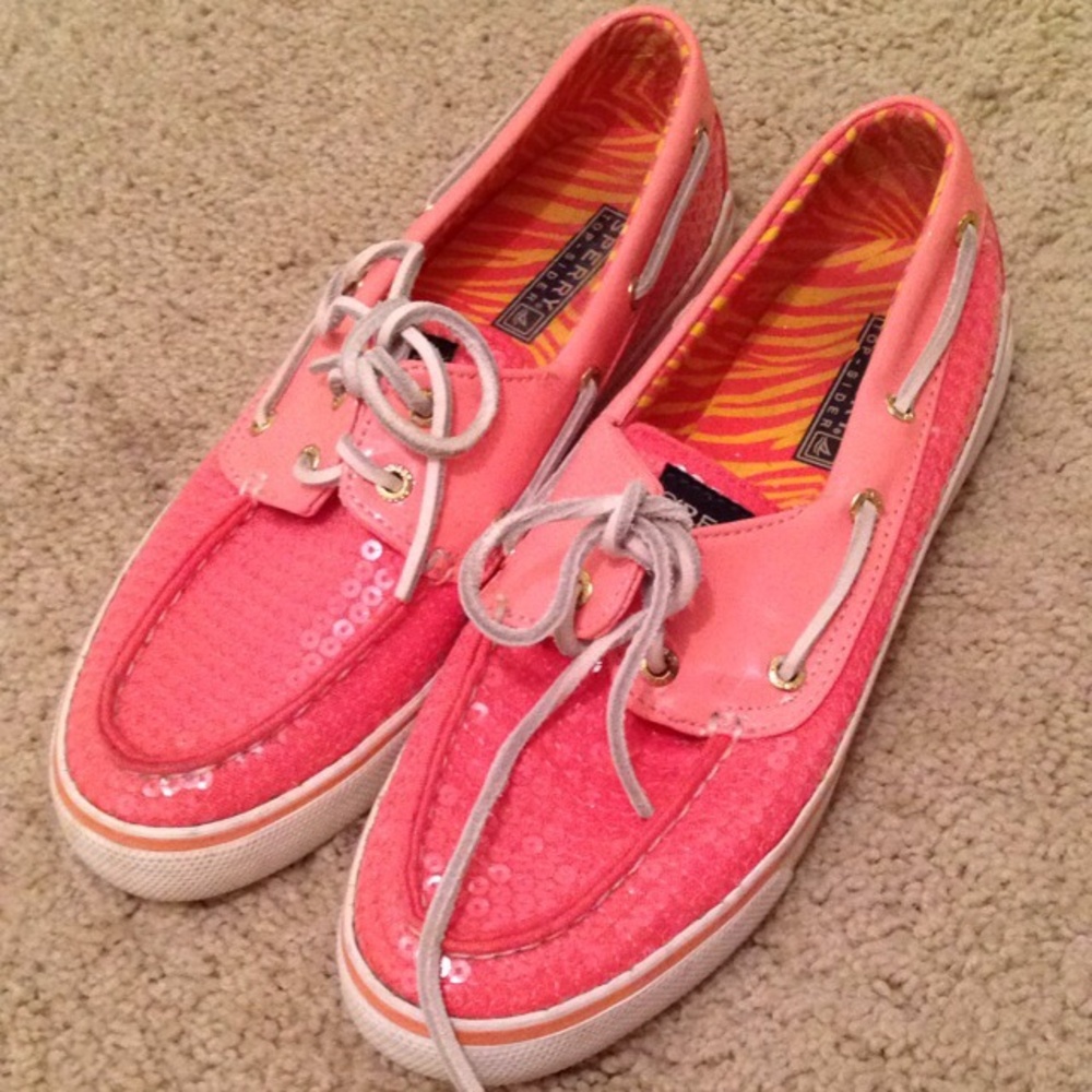 Pink Sequin Boat Shoes by Unknown Brand